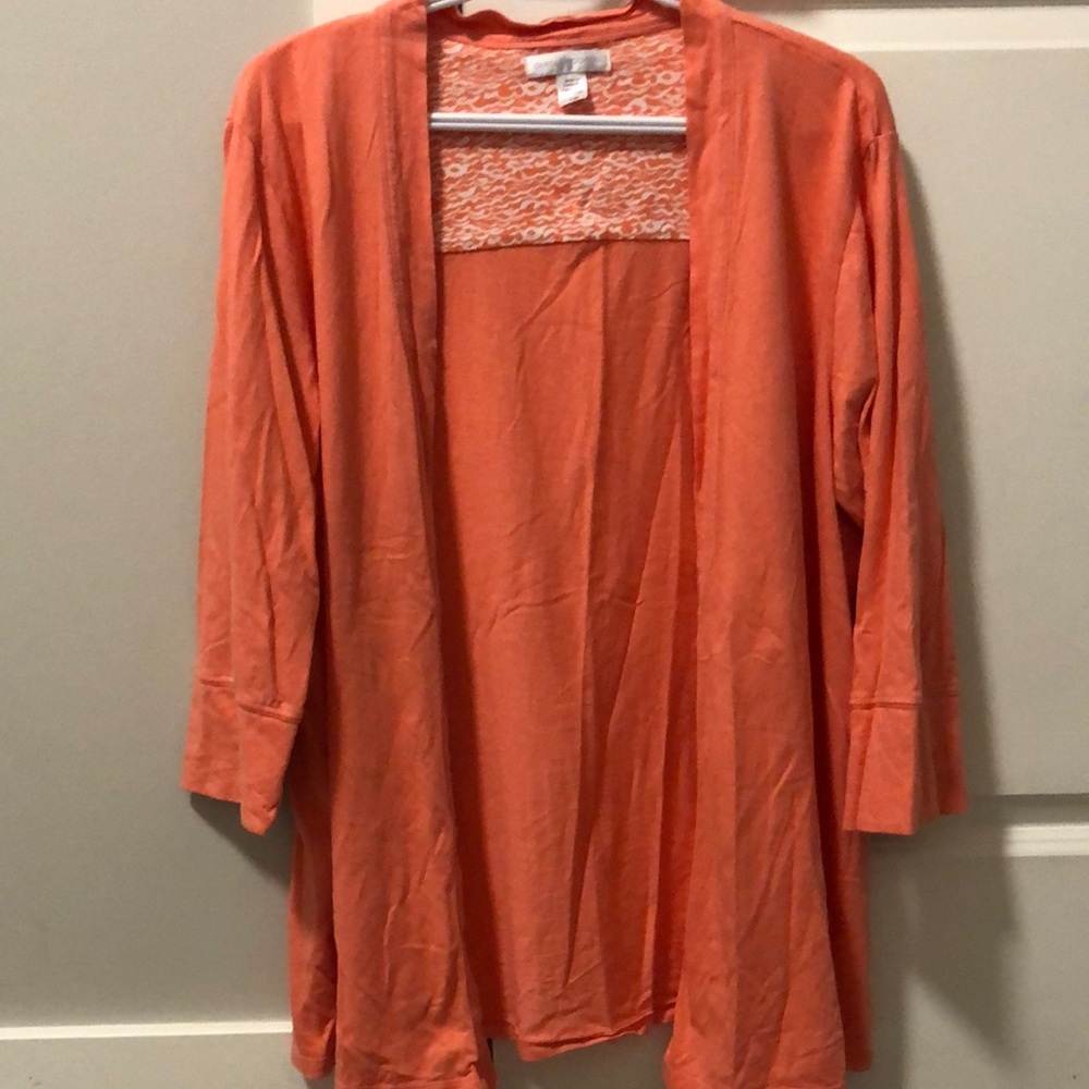 Orange Open Front Cardigan